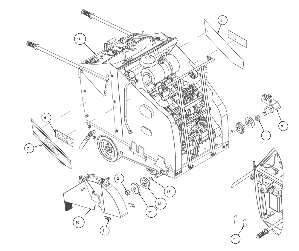 Section 01 Diagram and Parts List for MK-4020KBG 167420-20G MK Diamond Concrete Saw